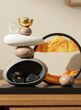 时来运转流沙画高级感乔迁新居礼物家居装饰创意玄关桌面收纳摆件