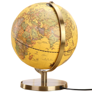 志诚 仿古地球仪摆件学生用高清25cm中号儿童书房复古装饰品20cm小号地球仪教学版办公室客厅家居装饰摆件