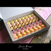 简屋动物奶油小号塔壳茶歇宝宝宴自助餐专用蛋糕全国顺丰24粒组合