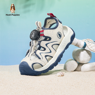 暇步士童鞋男童包头凉鞋旋钮扣网鞋透气涉水溯溪鞋女童运动沙滩鞋