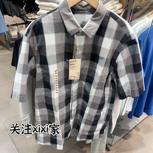 泡泡纱MUJI/无印良品小尖领短袖