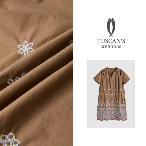 TUSNCAN'S CREATIONS【专柜同款】夏季显瘦裙子圆领短袖女连衣裙