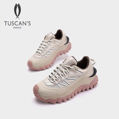 TUSCAN'S拼色增高耐磨时尚休闲鞋厚底百搭动感风女双鱼