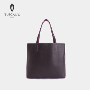 TUSCAN'S女士真皮牛皮（双面可翻转）托特包大容量通勤包双鱼女包