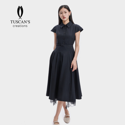 TUSCAN'S CREATIONS轻奢女士百搭连衣裙收腰显瘦中长裙TS双鱼