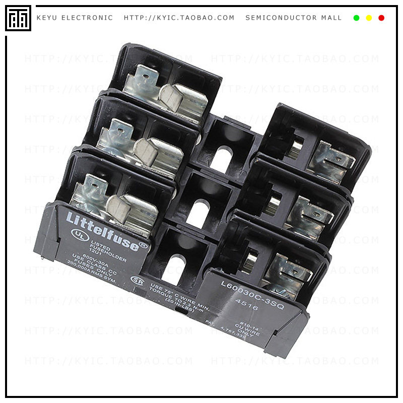 L60030C3SQDINR【FUSE BLOK CART 600V 30A DIN RAIL】