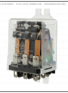 KUIP-14D55-24【RELAY GEN PURPOSE 3PDT 10A 24V】