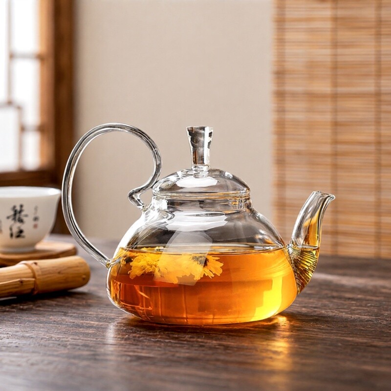 高硼硅加厚耐高温茶水分离茶壶