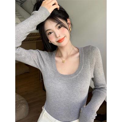 法式覆古低领秋冬针织打