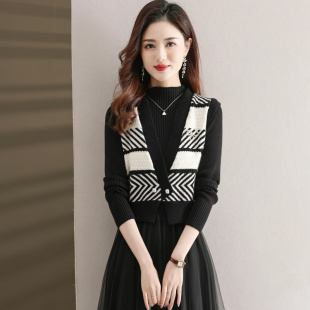 毛线小香风马夹羊毛坎肩外套春季 针织小马甲女背心2025年新款 春季