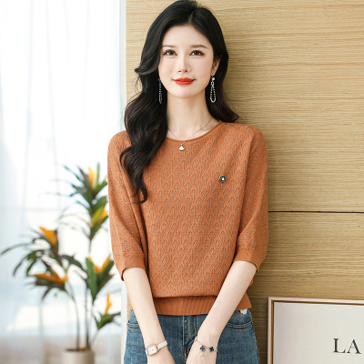 中袖七分袖上衣女年轻妈妈春装