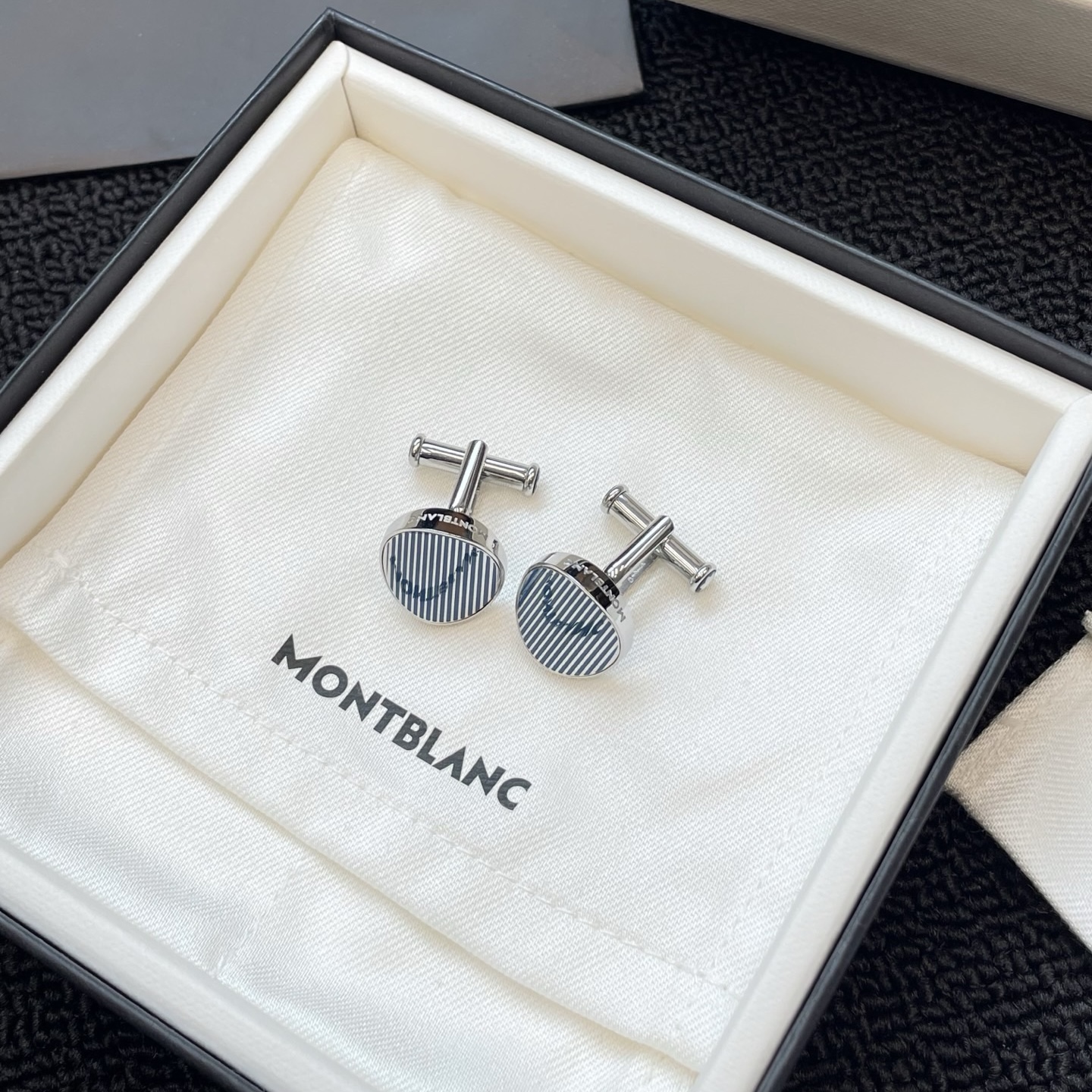 德国正品万宝龙经典系列条纹男士衬衫扣袖扣袖钉112606