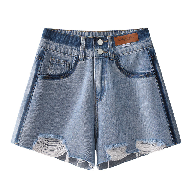 城市衣柜费依女装思慕缇村上春破洞牛仔短裤女2025新款秋季薄款高