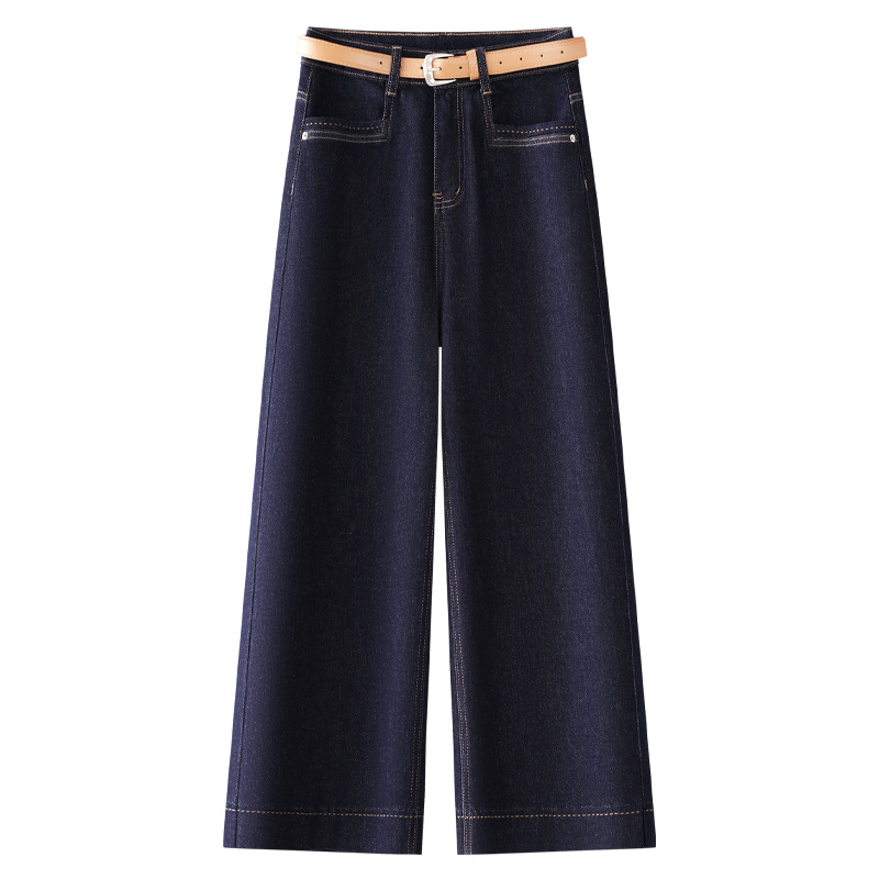 费依女裤村上春女装正品思慕缇苏昔深蓝色复古直筒牛仔裤女2025新