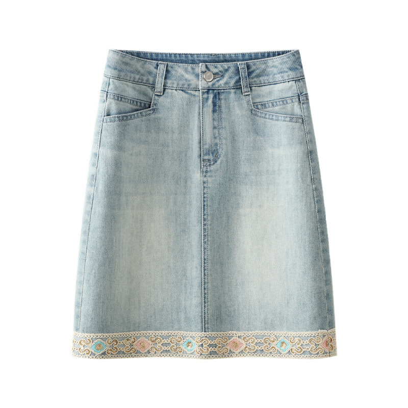 费依女裤村上春女装正品思慕缇苏昔国风刺绣牛仔半身裙女2025年新