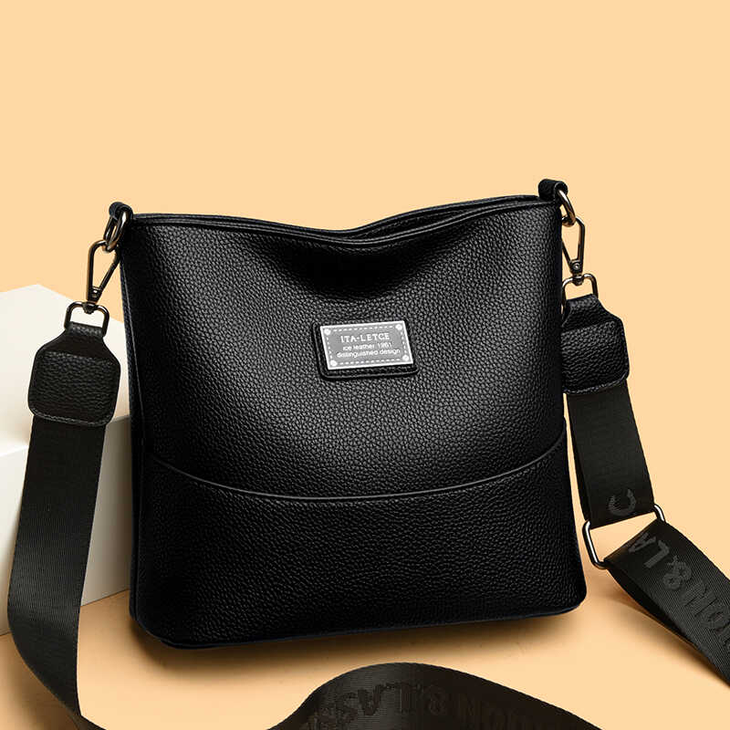 真皮女包2025新款复古时尚大容量单肩包牛皮收送妈妈水桶斜挎包女