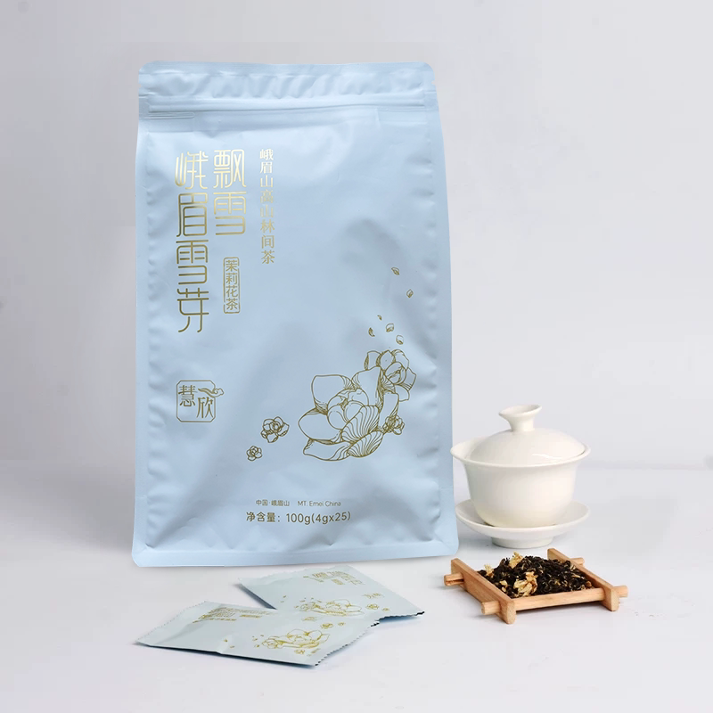 峨眉雪芽飘雪慧欣100g2026新茶茉莉花茶浓香型四川花毛峰绿茶花茶图片
