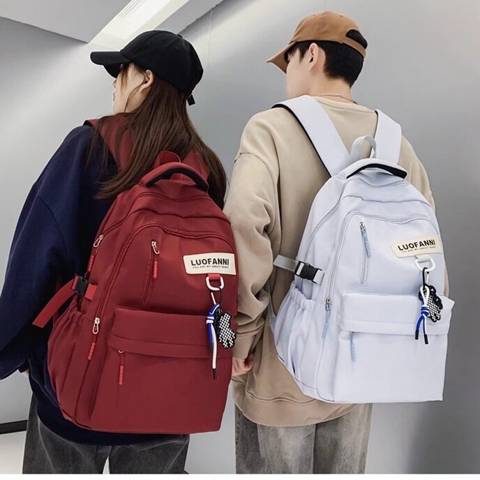 简约书包男大学生高中生大容量女生双肩包学院风韩版情侣校园背包