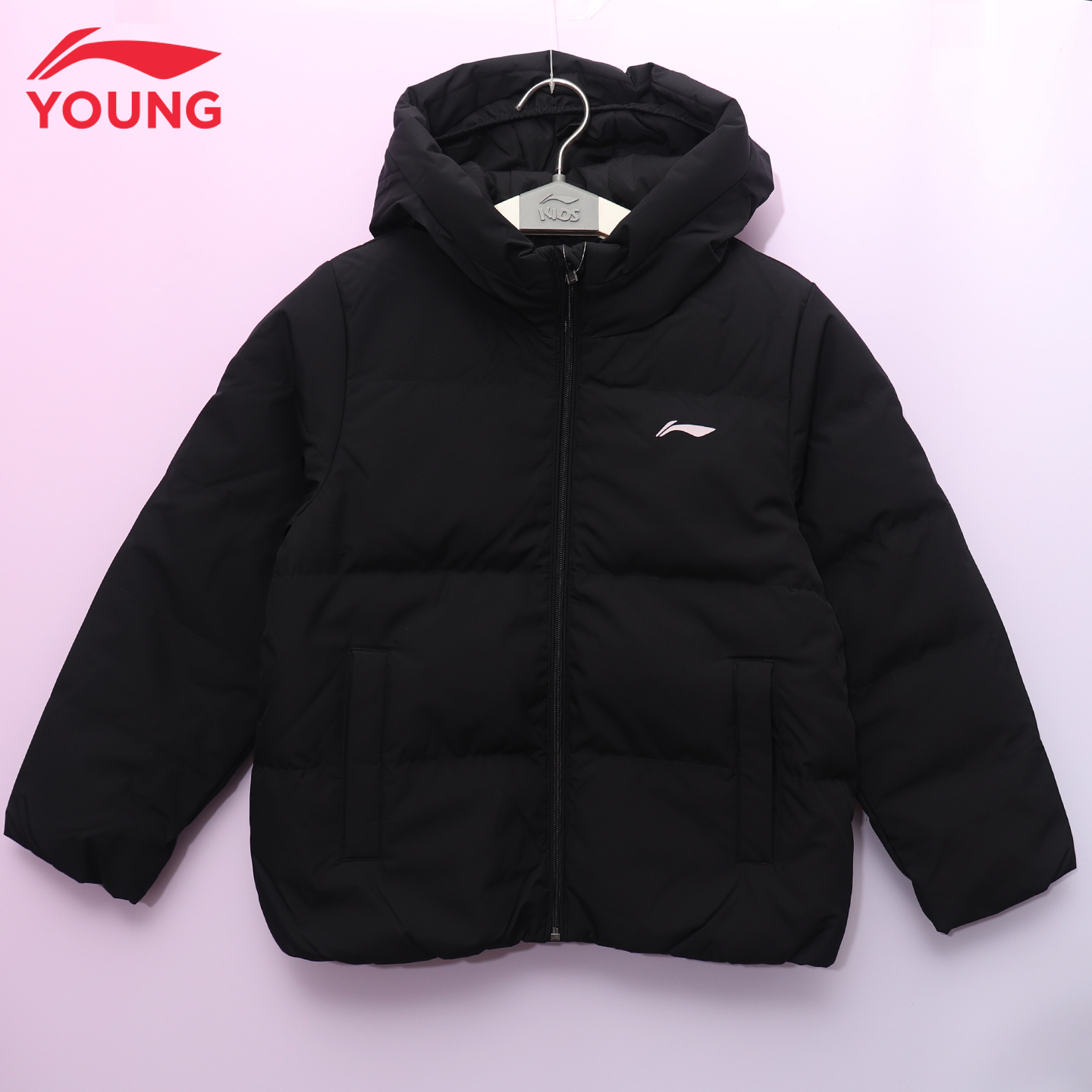 李宁女童羽绒服宽松连帽休闲外套