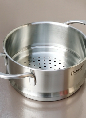 18/10不锈钢蒸笼蒸屉蒸架304加厚家用厨房蒸格可叠加16-24cm带柄