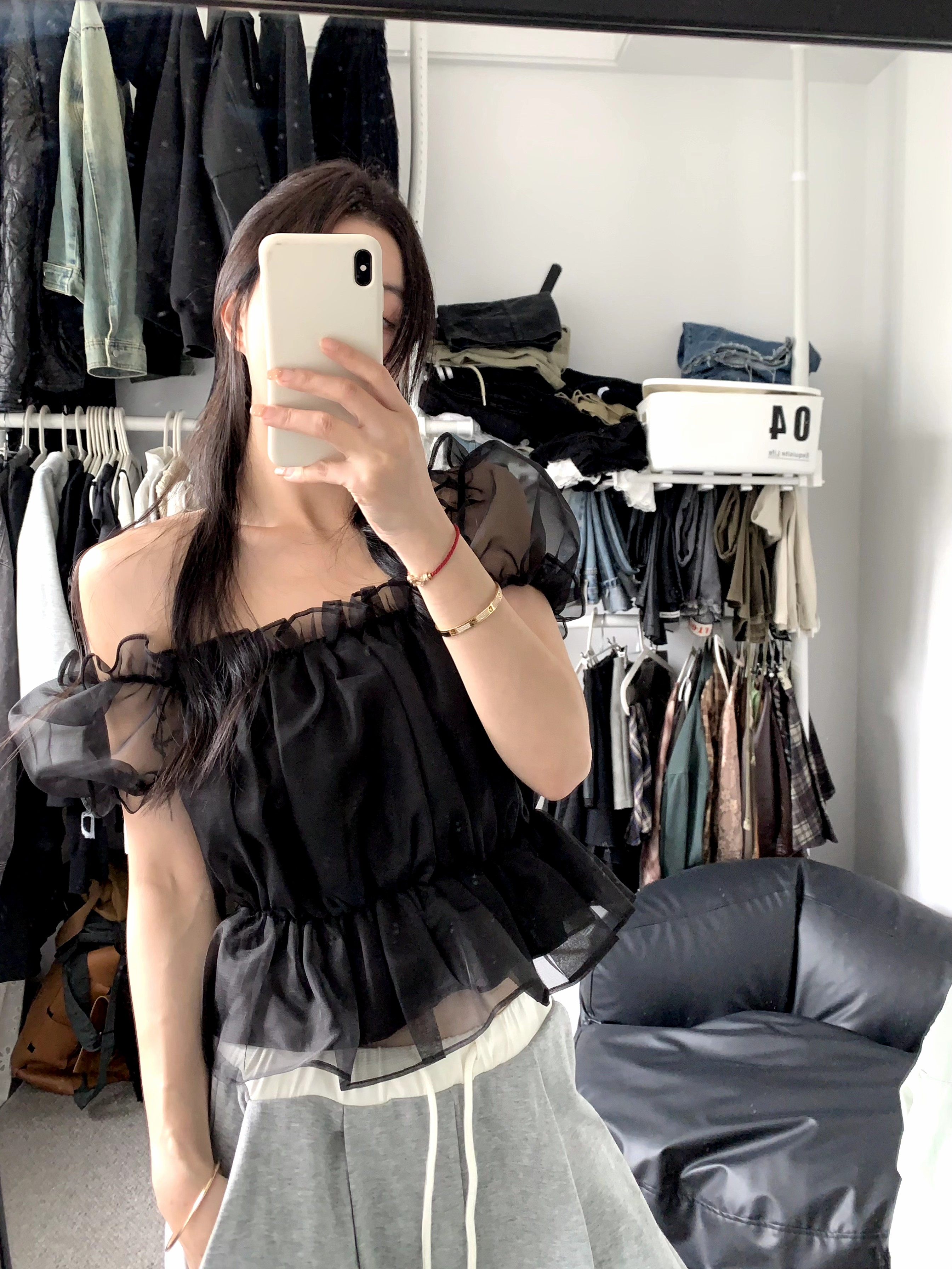 areUshop泡泡袖上衣