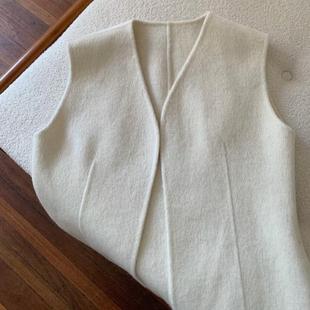 小个子外套 shop白色双面尼羊毛大衣女秋冬韩系高级感中长款 are