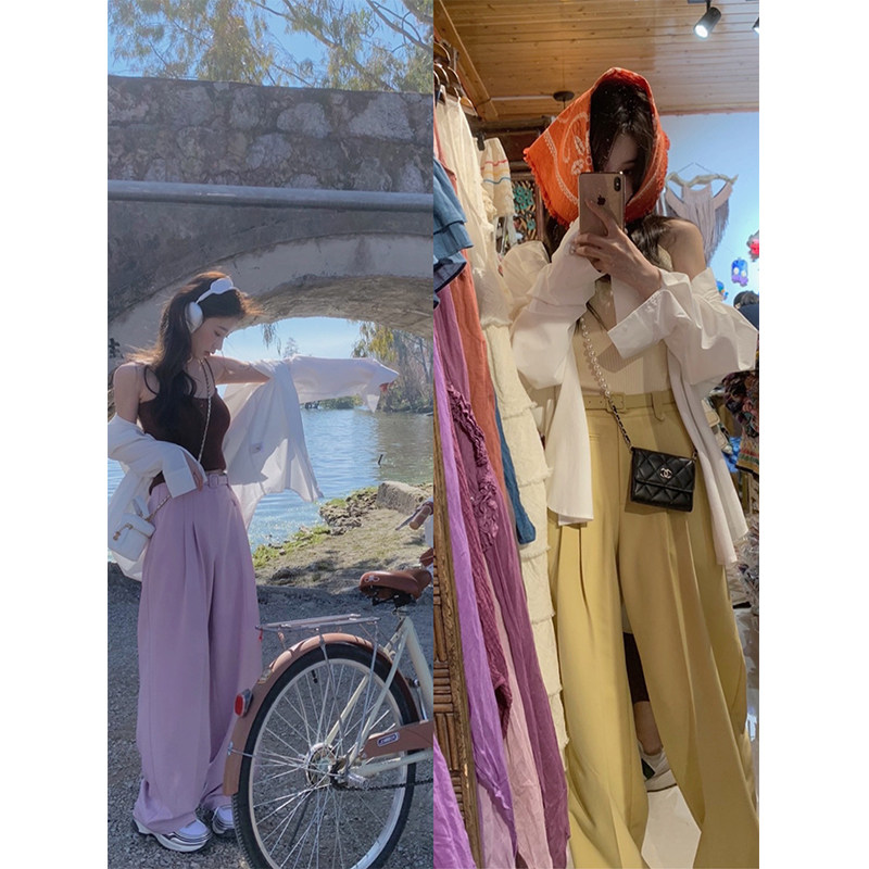 areUshop直筒阔腿西裤