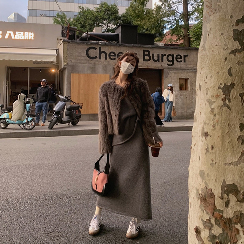 areUshop灰色针织套装