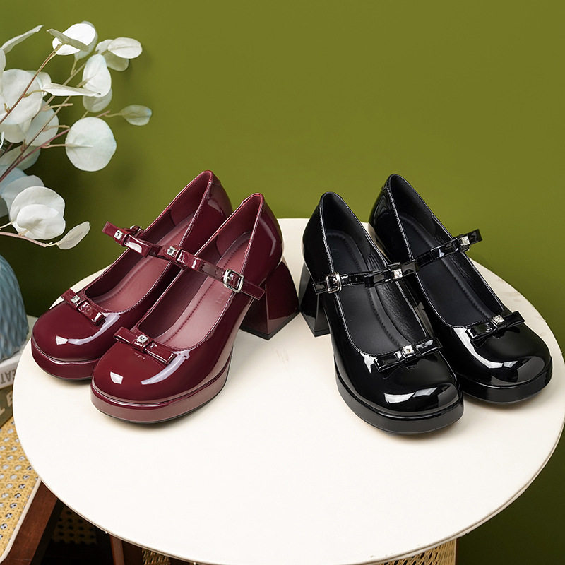 四季青广州十三行即墨真皮高跟鞋7CM气质高级不累脚法式玛丽珍女,女鞋,浅口单鞋,淘宝优惠券,粉丝福利购,淘宝优惠卷