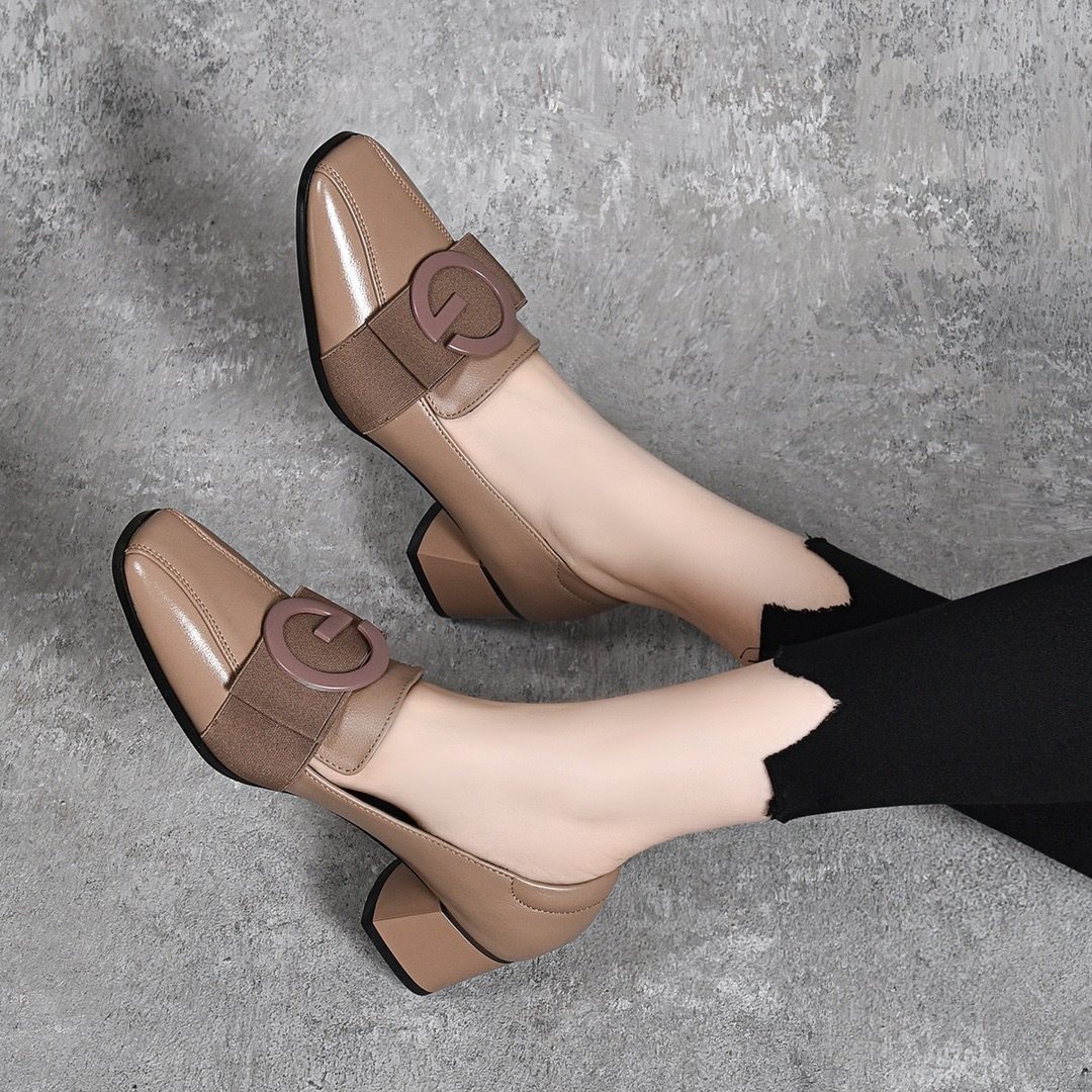 四季青广州十三行即墨软皮单鞋女夏中跟粗跟真皮女鞋2025年新款春,女鞋,浅口单鞋,淘宝优惠券,粉丝福利购,淘宝优惠卷