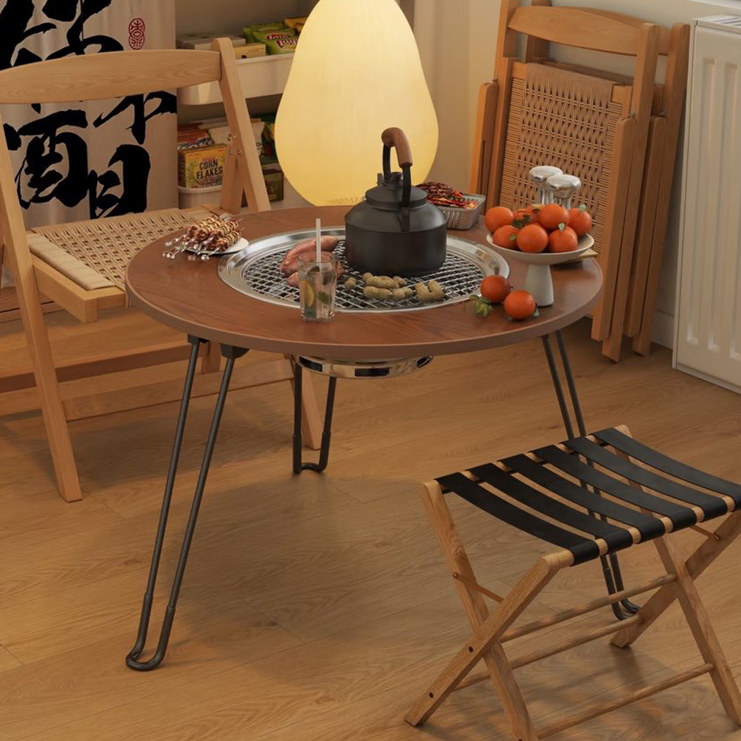 氛围感围炉煮茶烤火桌