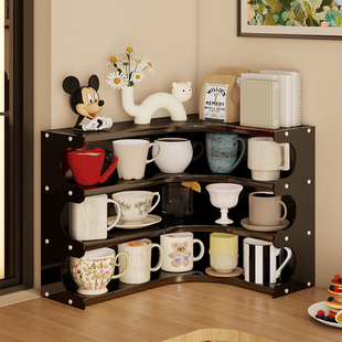 桌面置物架家用桌上转角书架杯子架水杯马克杯角落收纳架多层书架