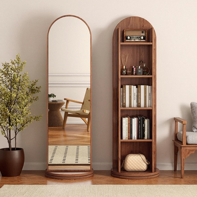 杂志书架旋转储物一体试衣镜