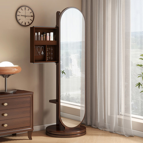 中古风可移动储物试衣镜子