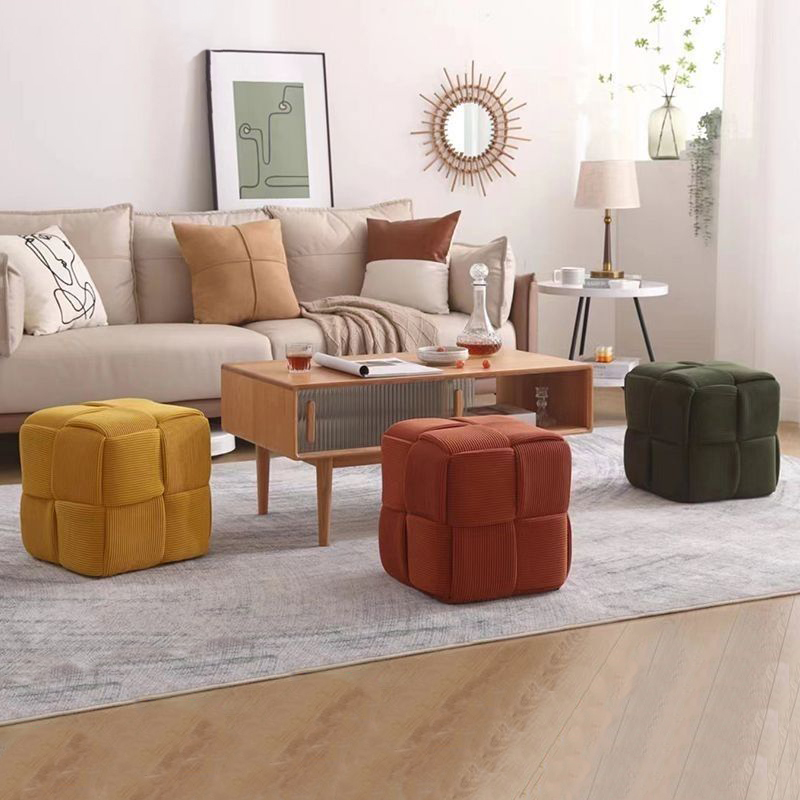 矮凳家用实木换鞋凳子网红创意魔方脚踏凳沙发布艺小方凳儿童板凳