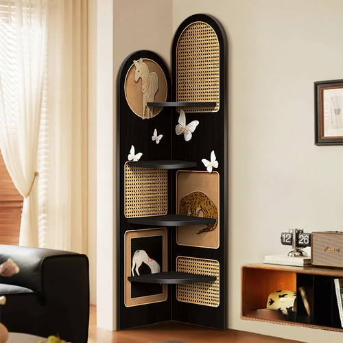 中古风转角落地置物架