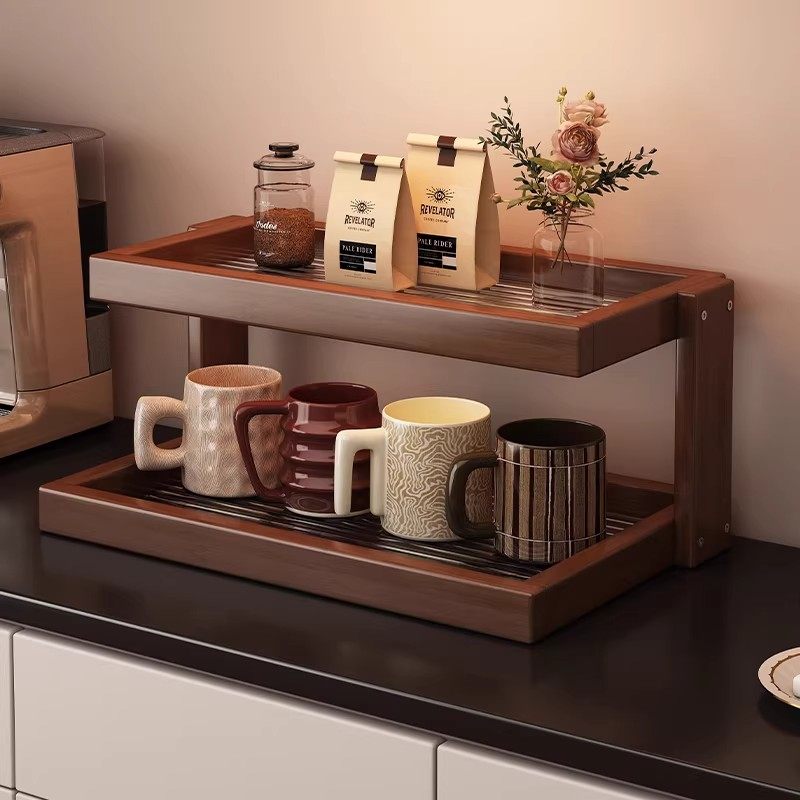 桌面杯子收纳置物架亚克力高级餐厅咖啡店水杯整理多层中古展示架,住宅家具,搁板/置物架/家用陈列架,淘宝优惠券,粉丝福利购,淘宝优惠卷