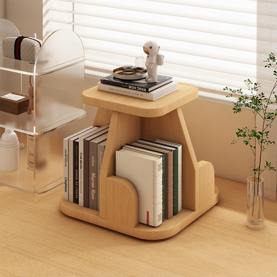 桌面360度旋转收纳立式书架