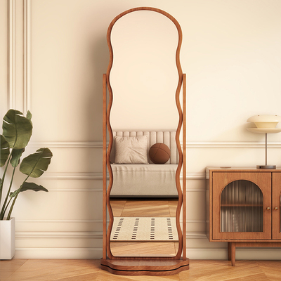 波浪形可旋转洞洞板一体穿衣镜