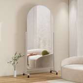 不锈钢全身镜穿衣镜落地镜家用服装 店镜子可移动试衣镜显瘦美颜