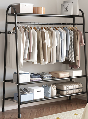 衣柜家用卧室简易构出租房用衣帽架结实耐用挂衣架收纳衣橱全钢架