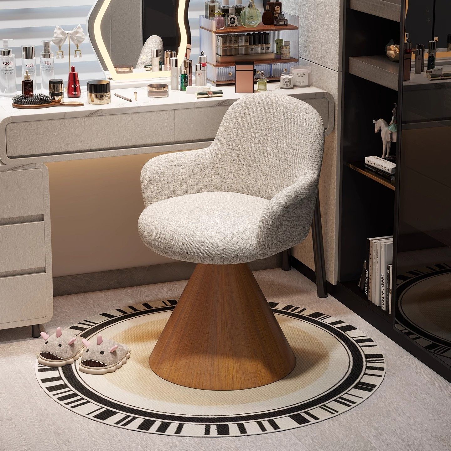 卧室轻奢化妆椅女生宿舍可旋转化妆凳网红衣帽间高级感梳妆凳简约,住宅家具,梳妆凳,淘宝优惠券,粉丝福利购,淘宝优惠卷