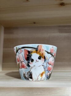 手绘粗陶水杯手工陶瓷咖啡杯牛奶杯早餐杯豆浆杯新品230毫升