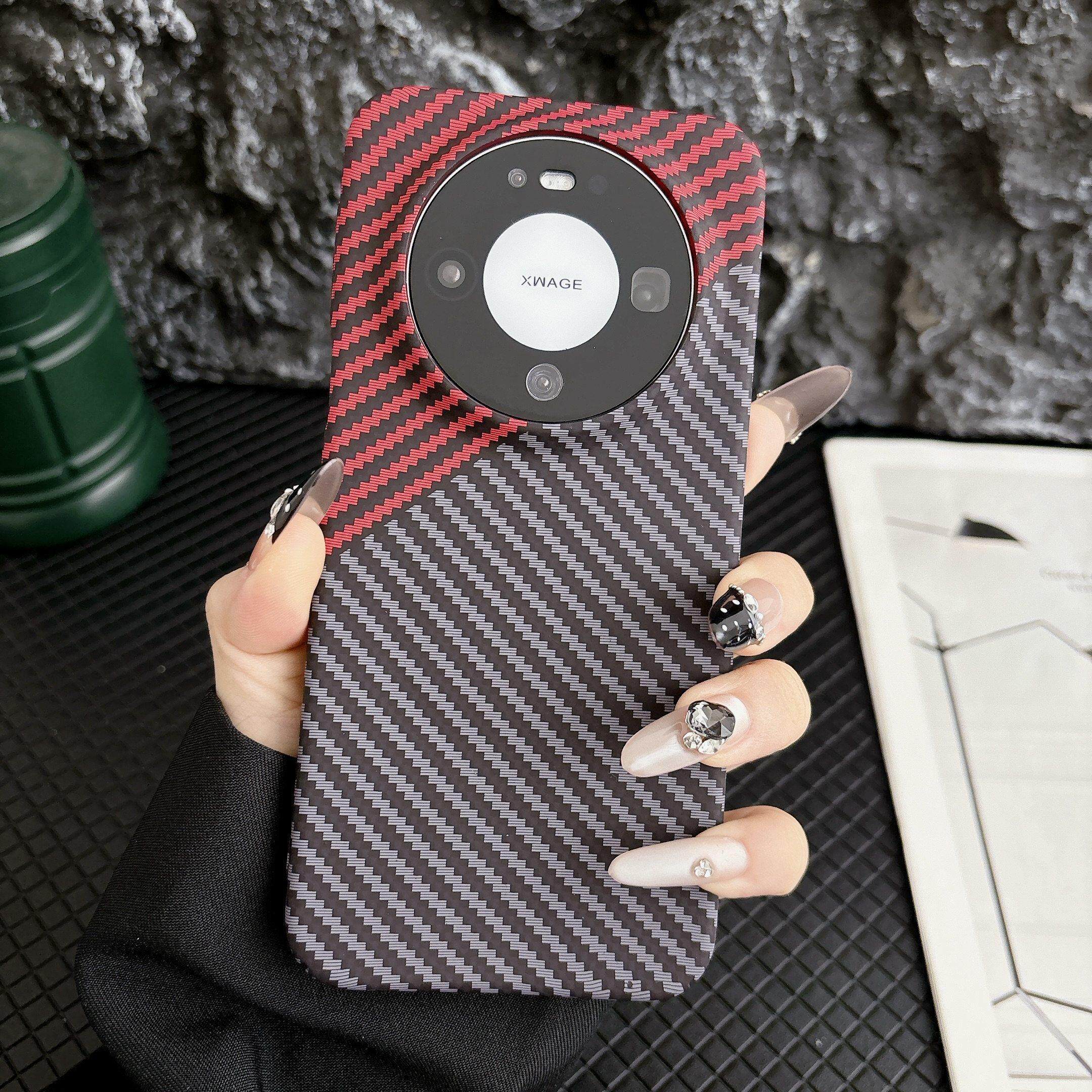 半包超薄碳纤维纹适用华为mate80promax手机壳新款mate80pro内置磁吸80pro高级感60创意小众保护套情侣70pro+