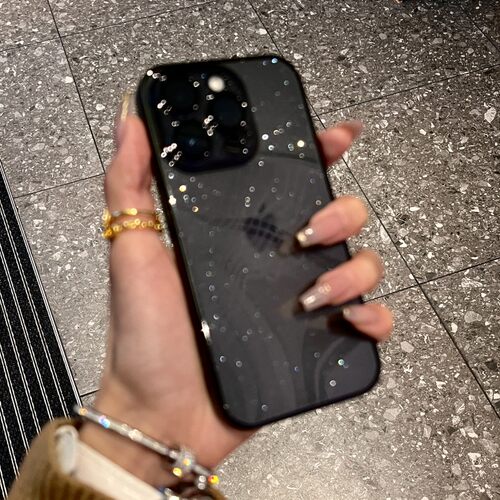 iPhone15亚克力简约闪粉星空