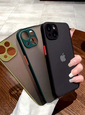 新款磨砂肤感苹果16手机壳适用iphone15promax镜头全包防摔13pro简约14pm高级感ip12硅胶11男xs女潮网红ins风