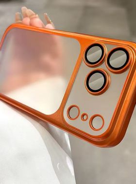 ins简约钛灰色秒变17磨砂电镀PC壳苹果17promax手机壳苹果17新款iphone16pro高级感15保护套14全包13适用男女