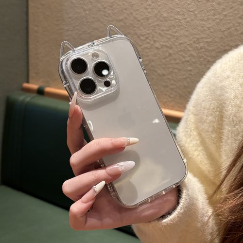 苹果16ProMax小蛮腰猫耳手机壳