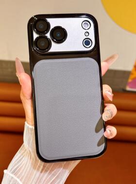 适用苹果17promax手机壳新款简约pc贴皮iphone17air镜头全包保护壳16pro大视窗15全包防摔14男女创意艺术个性