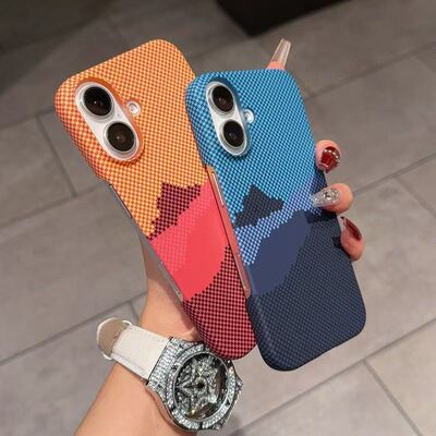 半包肤感碳纤维纹适用16苹果15promax轻薄手机壳iPhone14Pro超薄散热13p新款凯夫拉纹理12防摔11磨砂保护套硬